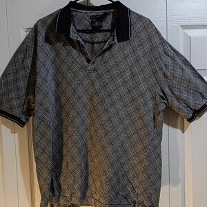DOCKERS Golf Shirt for men - Large Argyle pattern & gray, green and white colors